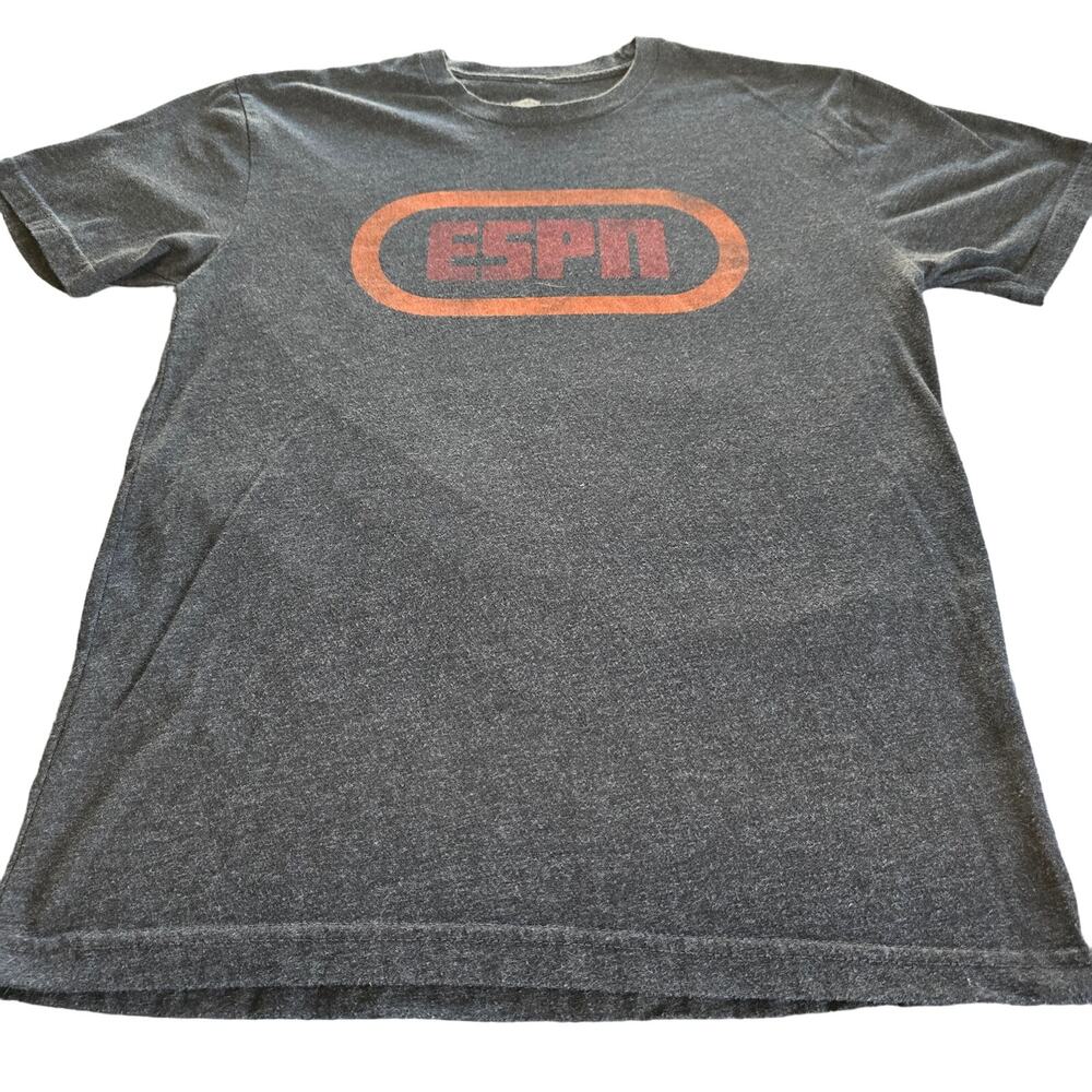 Sportige Apparel Co Retro Gray ESPN Graphic Print T-Shirt Size S